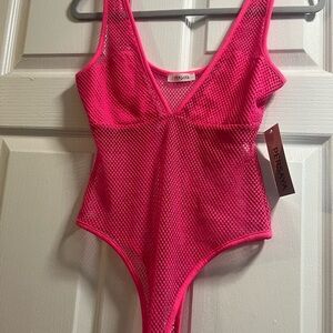 Persaya Fuchsia Mesh Bodysuit